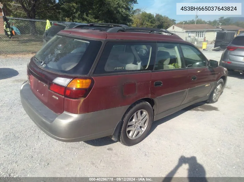 4S3BH665037643824 2003 Subaru Outback