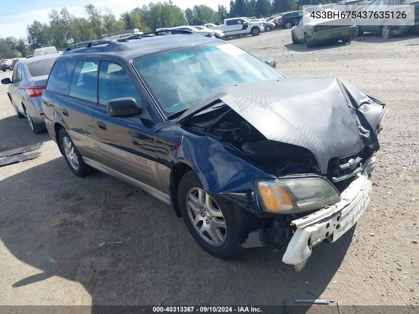 2003 Subaru Outback VIN: 4S3BH675437635126 Lot: 40313367