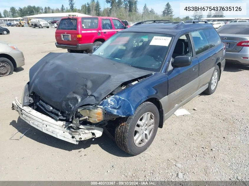 2003 Subaru Outback VIN: 4S3BH675437635126 Lot: 40313367