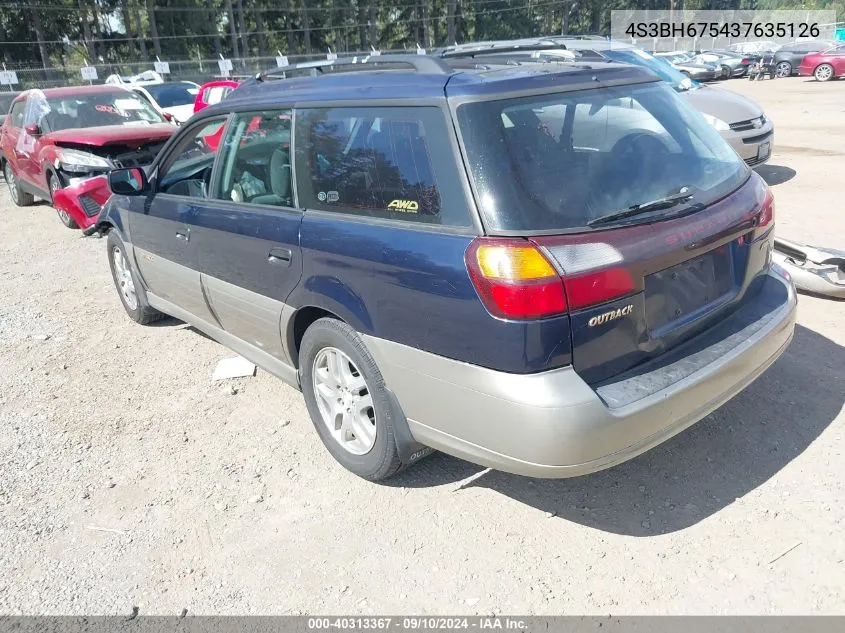 2003 Subaru Outback VIN: 4S3BH675437635126 Lot: 40313367