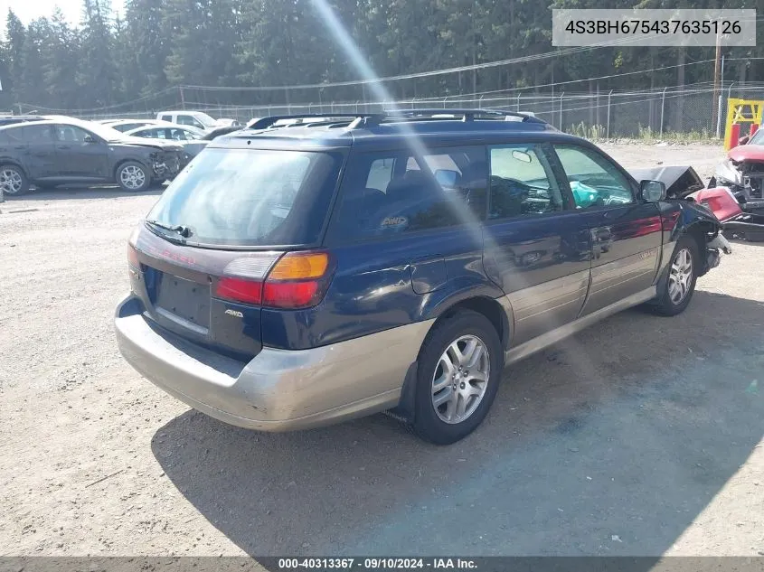 2003 Subaru Outback VIN: 4S3BH675437635126 Lot: 40313367