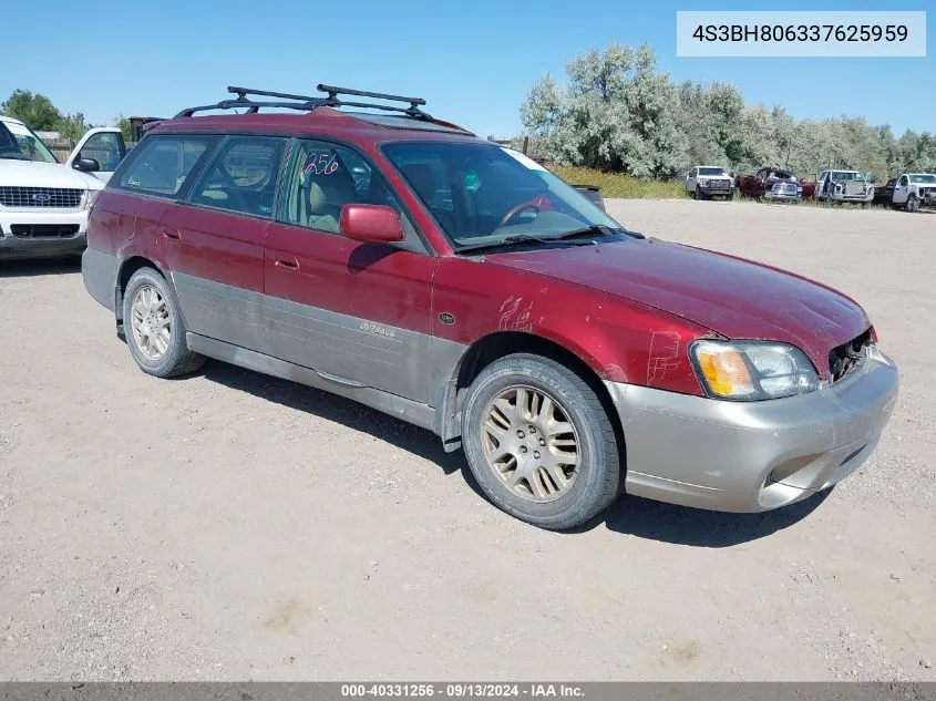 2003 Subaru Outback H6-3.0 L.l. Bean Edition VIN: 4S3BH806337625959 Lot: 40331256