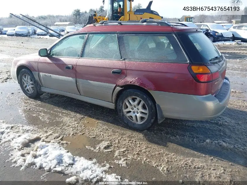 4S3BH675437654193 2003 Subaru Outback