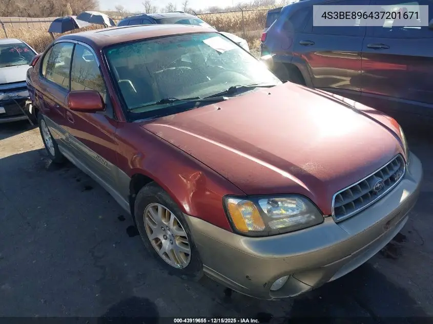 4S3BE896437201671 2003 Subaru Outback H6-3.0/H6-3.0 Vdc