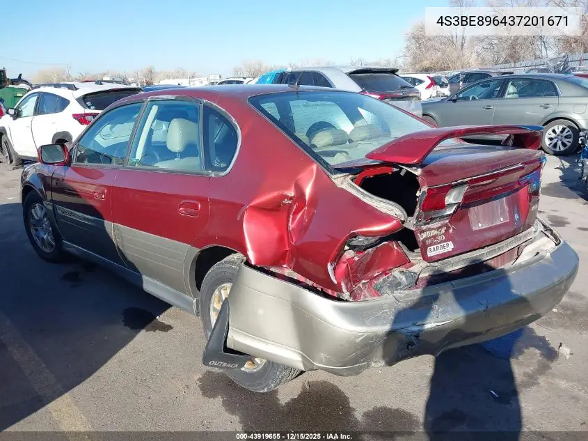4S3BE896437201671 2003 Subaru Outback H6-3.0/H6-3.0 Vdc