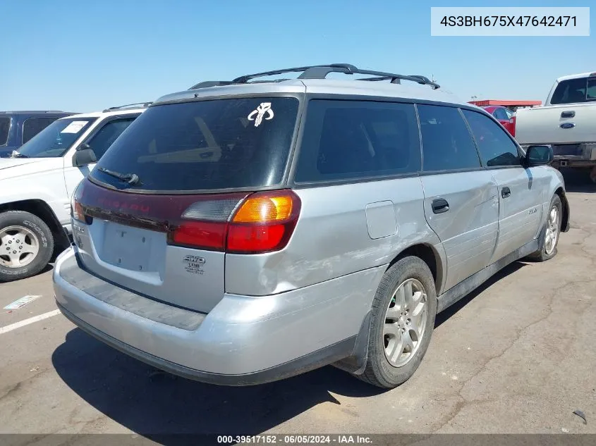 2004 Subaru Outback VIN: 4S3BH675X47642471 Lot: 39517152