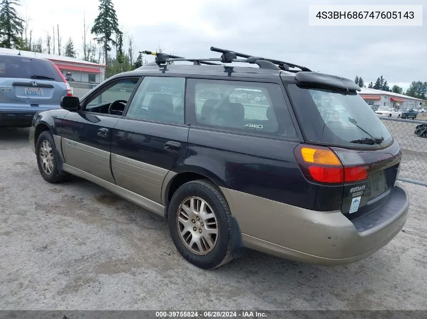 2004 Subaru Outback Limited VIN: 4S3BH686747605143 Lot: 39755824