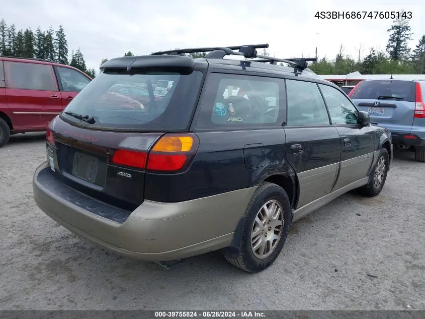 2004 Subaru Outback Limited VIN: 4S3BH686747605143 Lot: 39755824