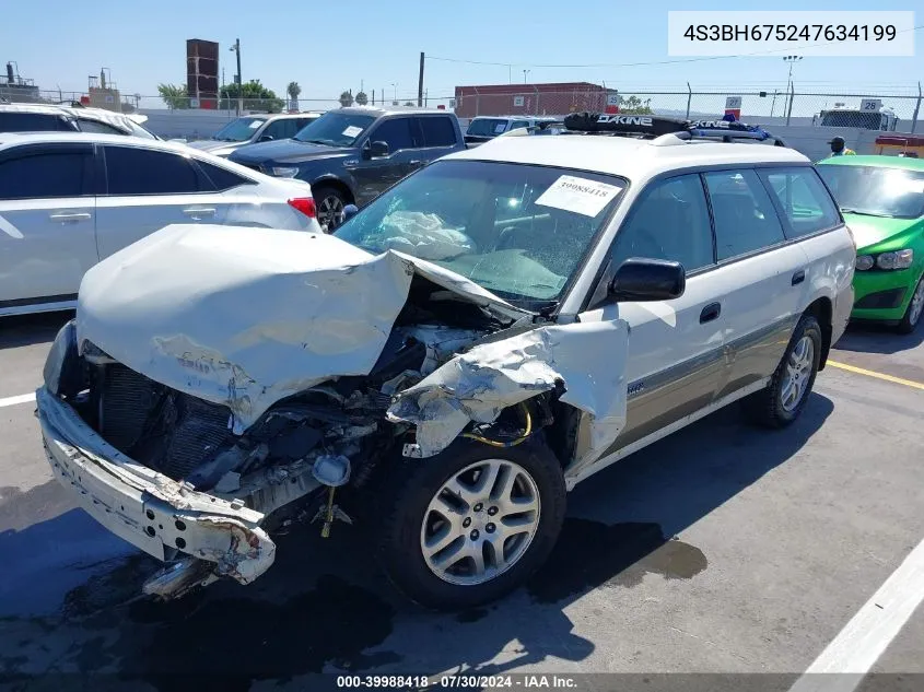 2004 Subaru Outback VIN: 4S3BH675247634199 Lot: 39988418