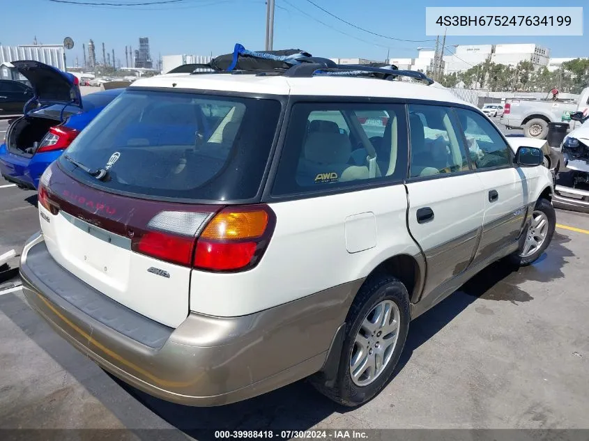 2004 Subaru Outback VIN: 4S3BH675247634199 Lot: 39988418