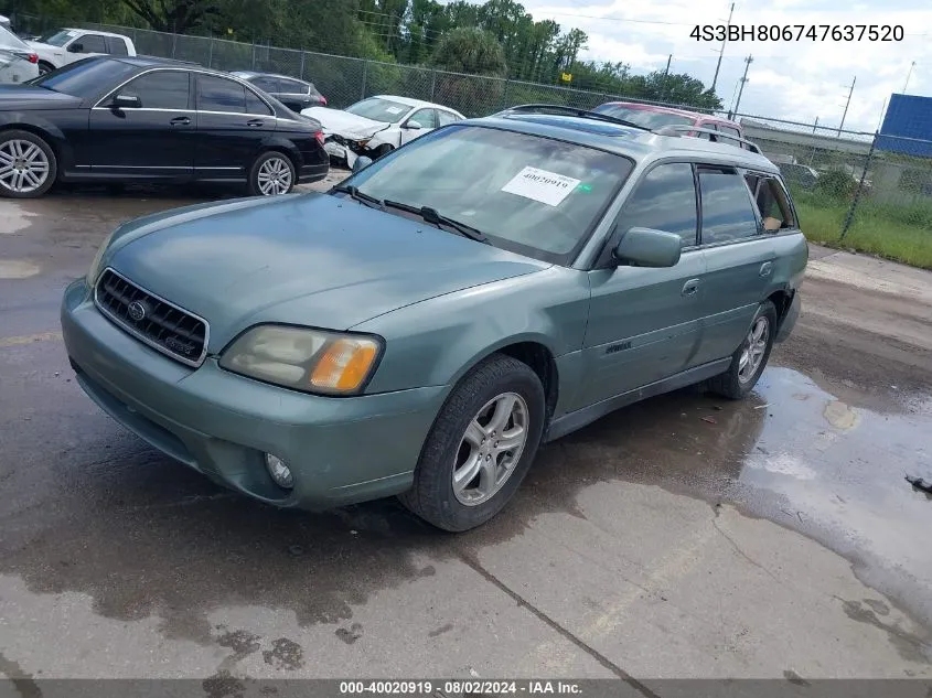 2004 Subaru Outback H6-3.0 L.l. Bean Edition VIN: 4S3BH806747637520 Lot: 40020919