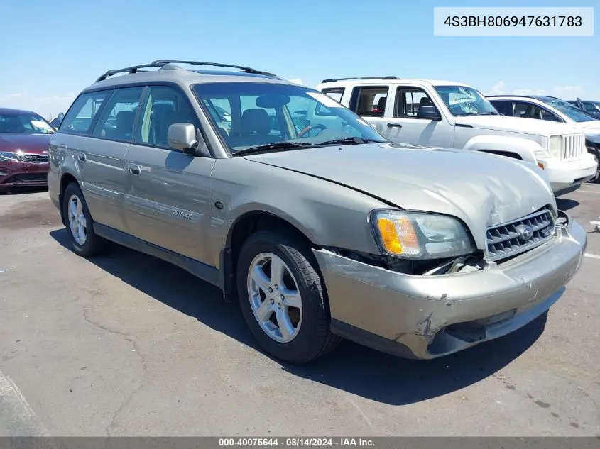 2004 Subaru Outback H6-3.0 L.l. Bean Edition VIN: 4S3BH806947631783 Lot: 40075644