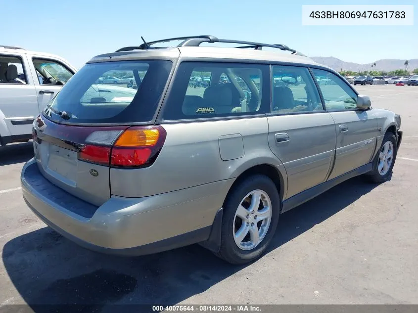 2004 Subaru Outback H6-3.0 L.l. Bean Edition VIN: 4S3BH806947631783 Lot: 40075644