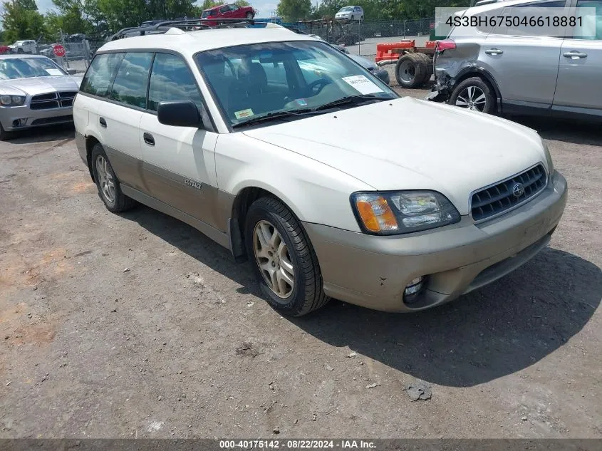 2004 Subaru Outback VIN: 4S3BH675046618881 Lot: 40175142