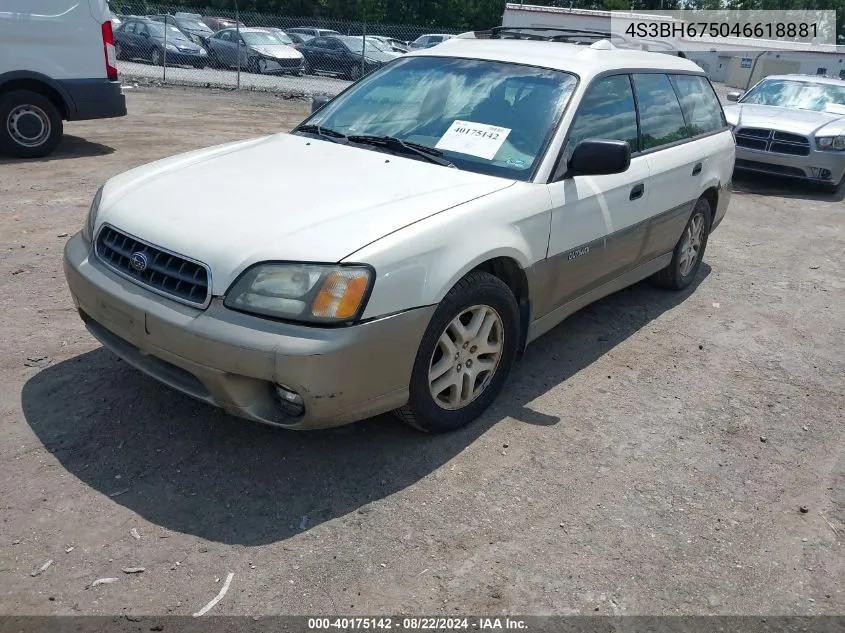 2004 Subaru Outback VIN: 4S3BH675046618881 Lot: 40175142