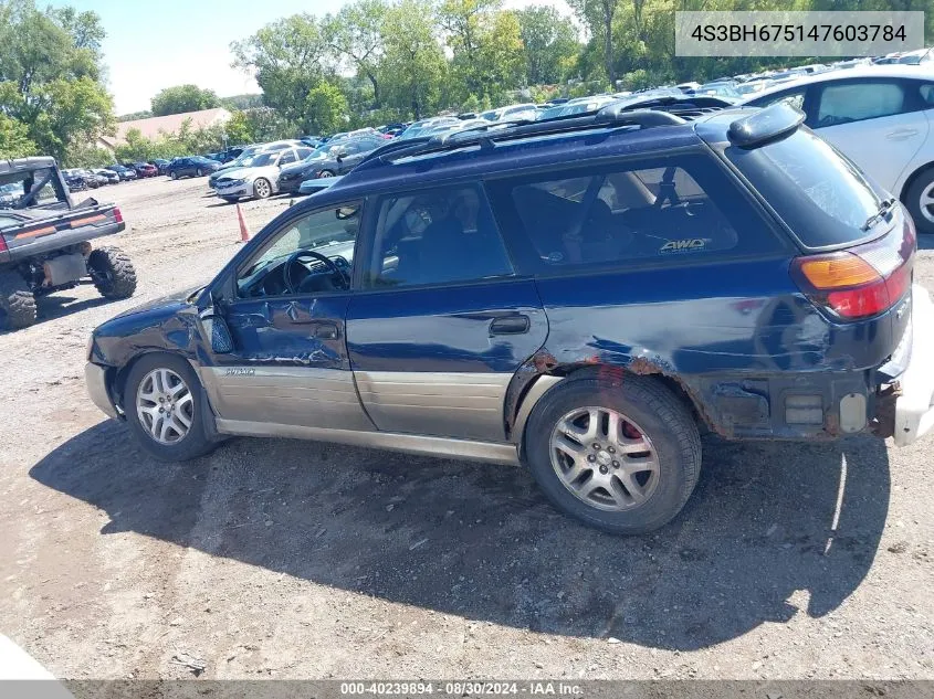 2004 Subaru Outback VIN: 4S3BH675147603784 Lot: 40239894