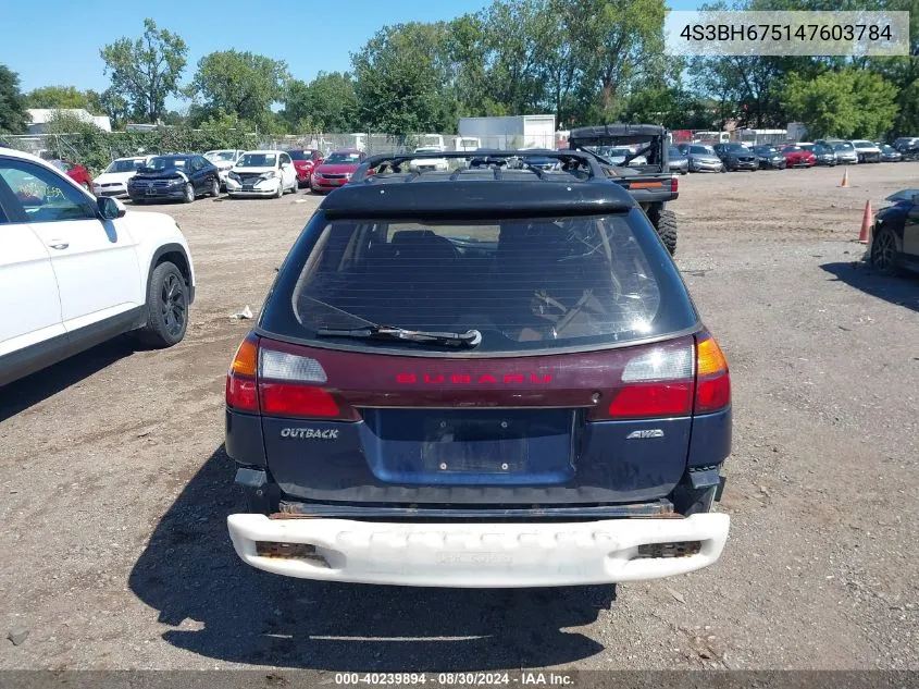 2004 Subaru Outback VIN: 4S3BH675147603784 Lot: 40239894