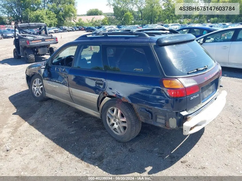 2004 Subaru Outback VIN: 4S3BH675147603784 Lot: 40239894