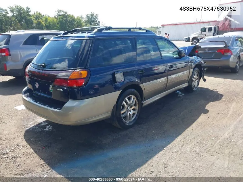 2004 Subaru Outback Outback VIN: 4S3BH675X47630952 Lot: 40253660