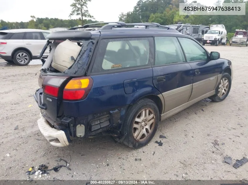 2004 Subaru Outback VIN: 4S3BH675947638413 Lot: 40280827