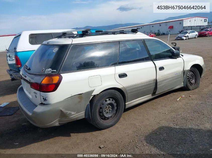 2004 Subaru Outback VIN: 4S3BH675046642064 Lot: 40336098