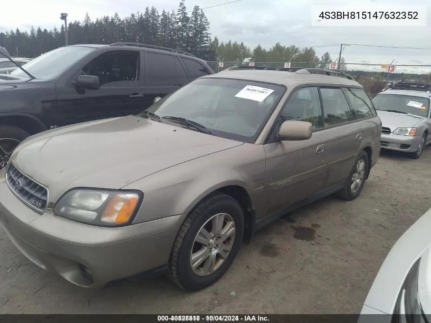 4S3BH815147632352 2004 Subaru Outback H6-3.0 W/35Th Anniversary Edition