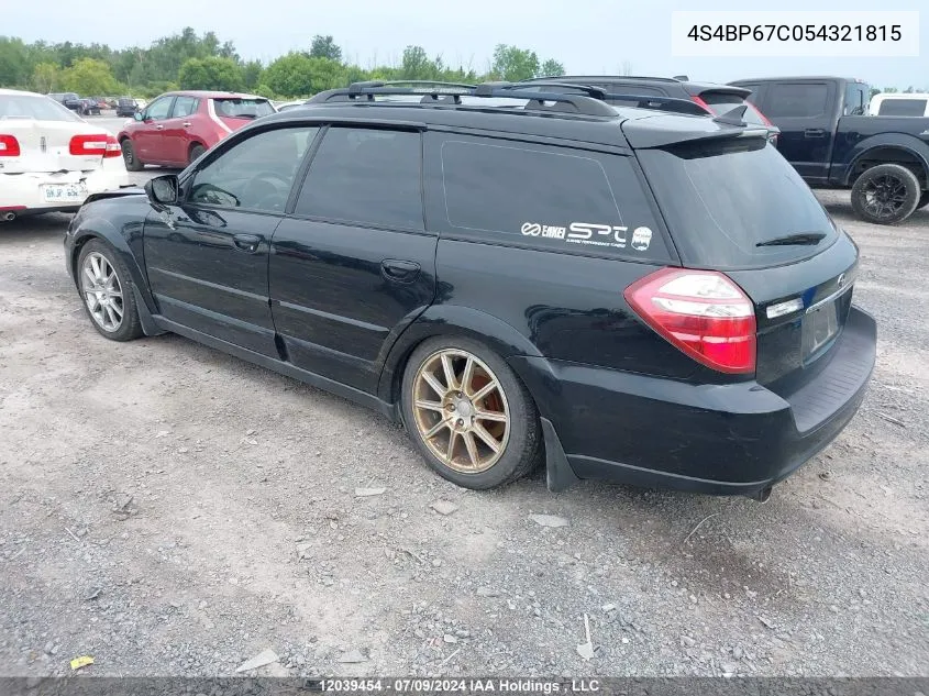 4S4BP67C054321815 2005 Subaru Outback 2.5Xt Limited