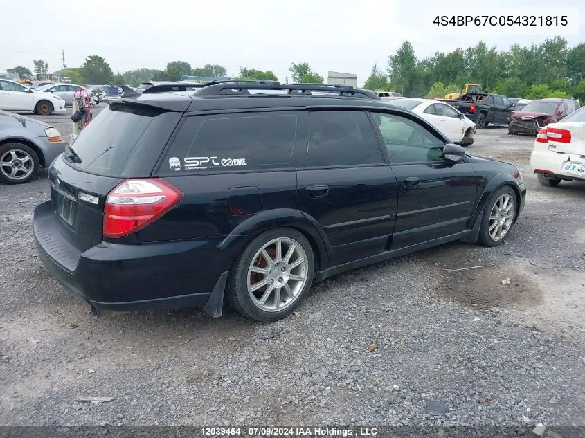 2005 Subaru Outback 2.5Xt Limited VIN: 4S4BP67C054321815 Lot: 12039454