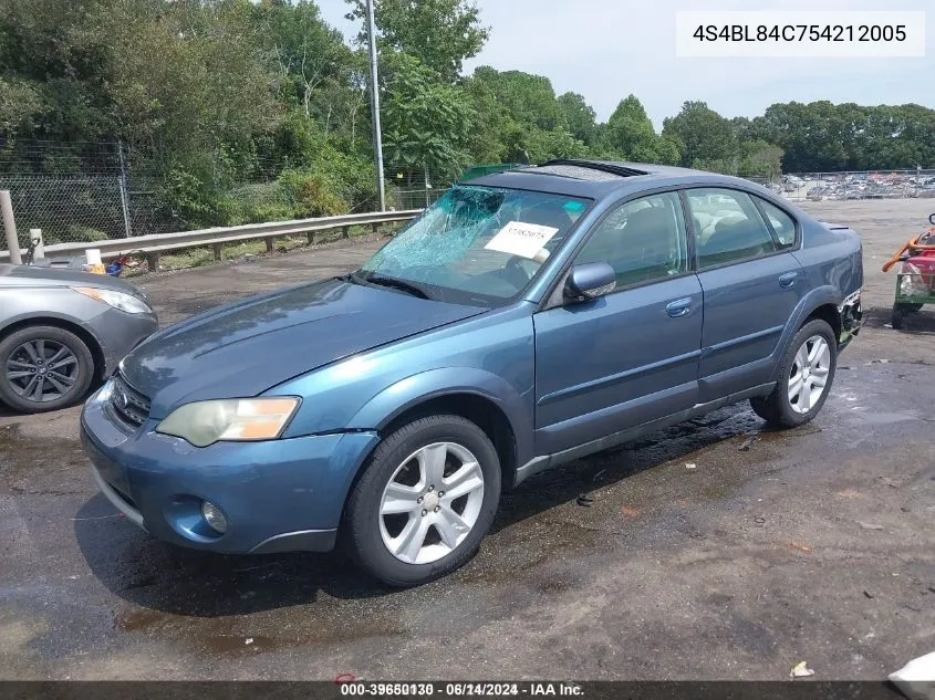 2005 Subaru Outback 3.0R VIN: 4S4BL84C754212005 Lot: 39650130