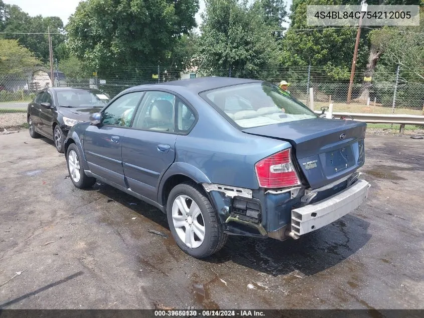 2005 Subaru Outback 3.0R VIN: 4S4BL84C754212005 Lot: 39650130