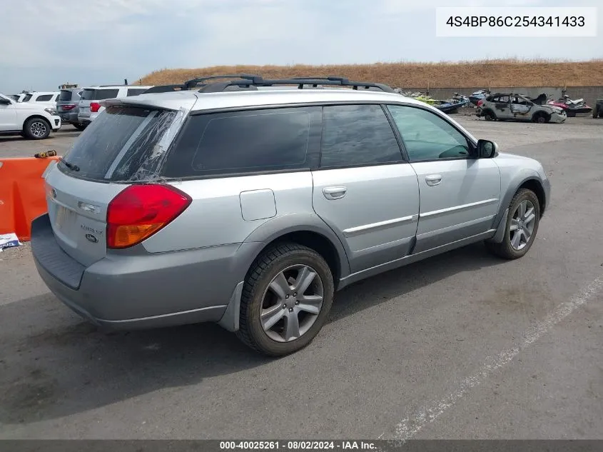 2005 Subaru Outback 3.0R L.l. Bean Edition VIN: 4S4BP86C254341433 Lot: 40025261