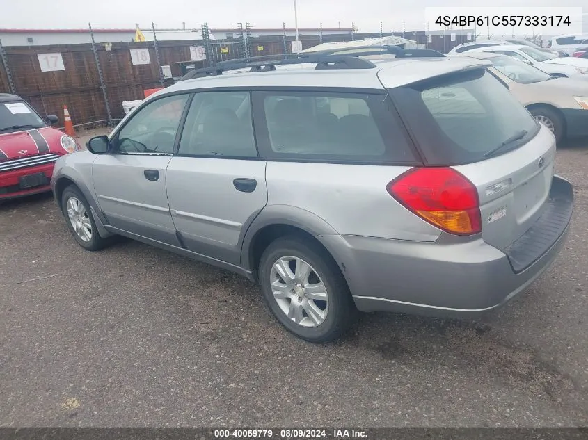 2005 Subaru Outback 2.5I VIN: 4S4BP61C557333174 Lot: 40059779