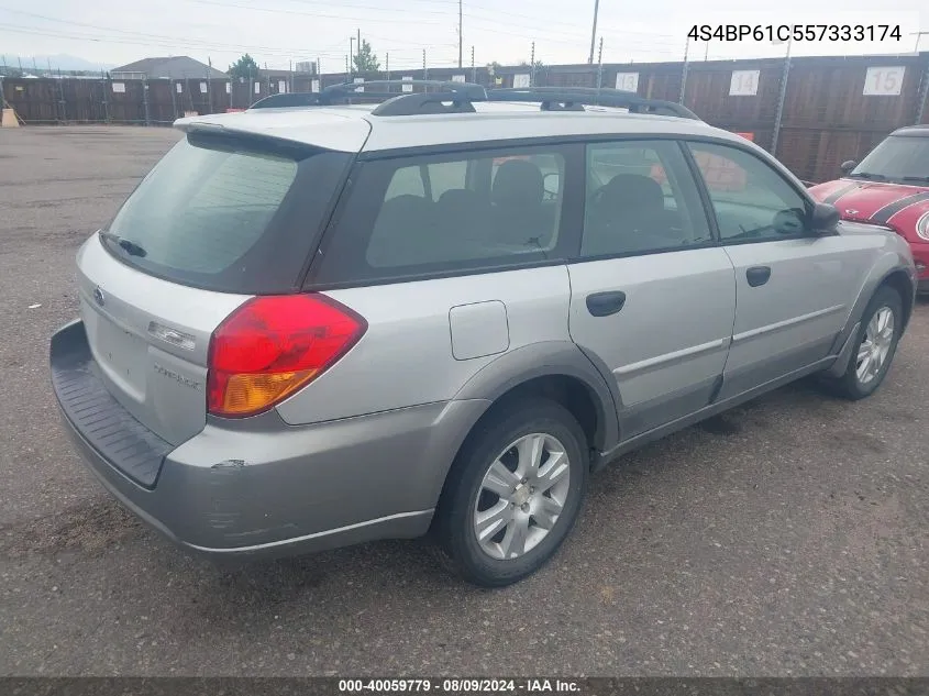 2005 Subaru Outback 2.5I VIN: 4S4BP61C557333174 Lot: 40059779