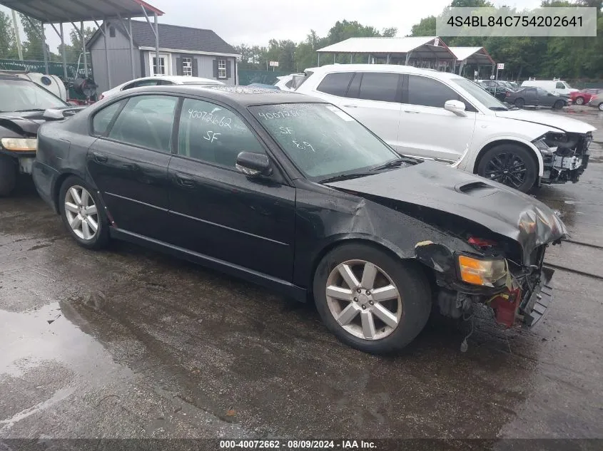 2005 Subaru Outback 3.0R VIN: 4S4BL84C754202641 Lot: 40072662