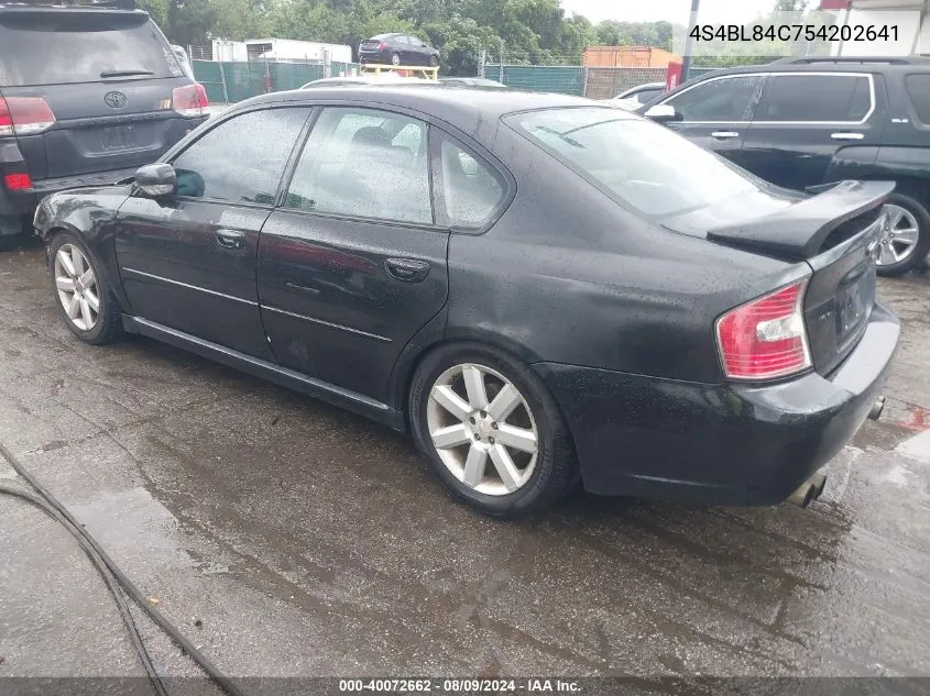 2005 Subaru Outback 3.0R VIN: 4S4BL84C754202641 Lot: 40072662