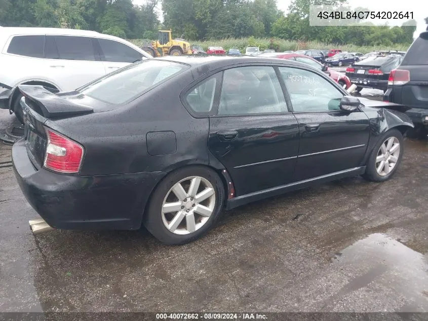 2005 Subaru Outback 3.0R VIN: 4S4BL84C754202641 Lot: 40072662