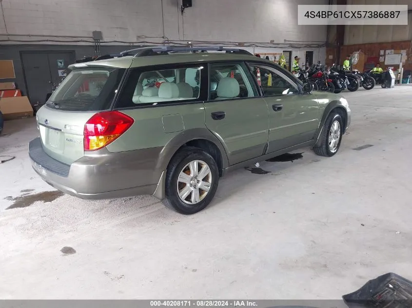 2005 Subaru Outback 2.5I VIN: 4S4BP61CX57386887 Lot: 40208171