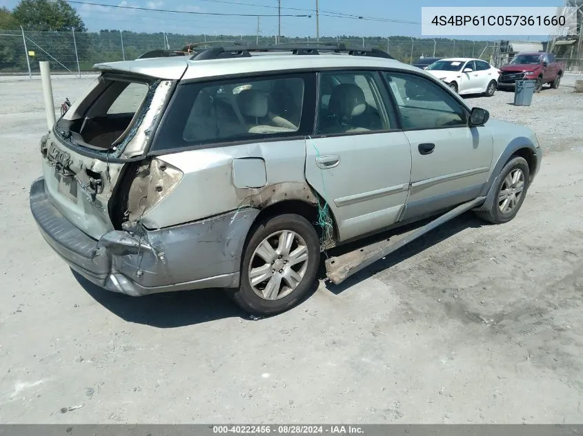 2005 Subaru Outback 2.5I VIN: 4S4BP61C057361660 Lot: 40222456