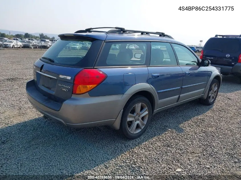 2005 Subaru Outback 3.0R L.l. Bean Edition VIN: 4S4BP86C254331775 Lot: 40259855