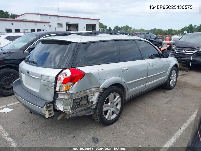 4S4BP85C254365751 2005 Subaru Outback 3.0R Vdc Limited