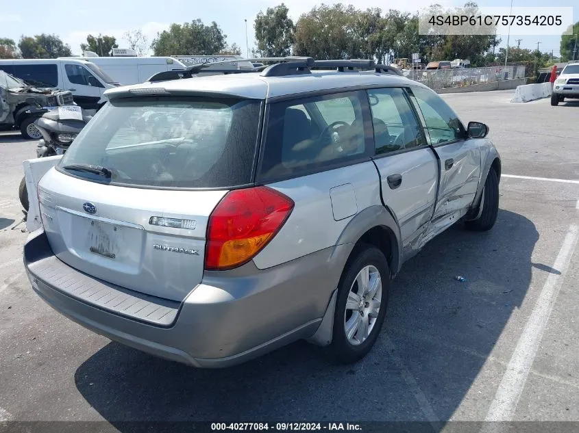 2005 Subaru Outback 2.5I VIN: 4S4BP61C757354205 Lot: 40277084