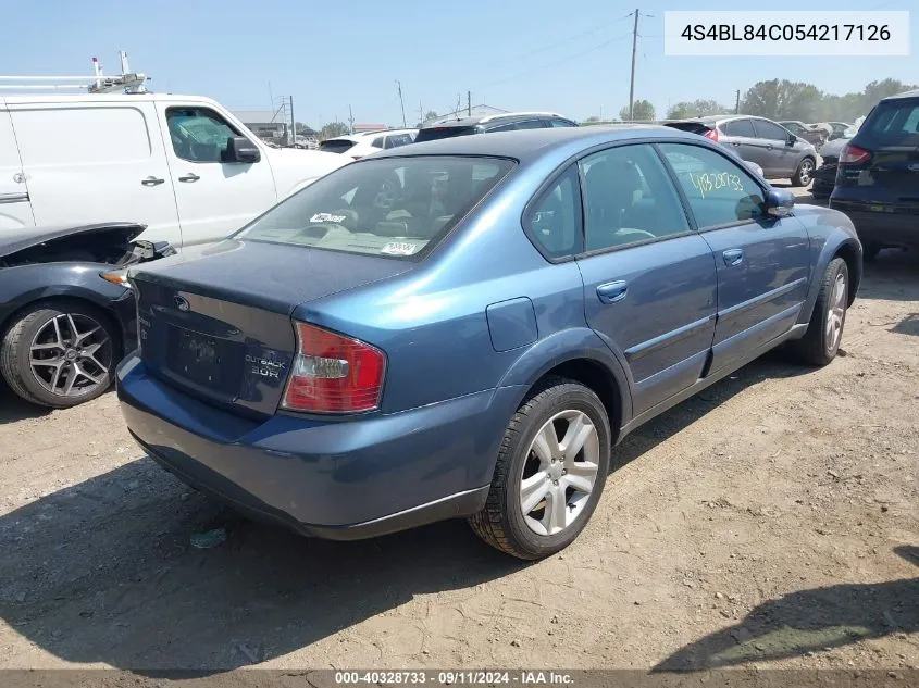 2005 Subaru Outback 3.0R VIN: 4S4BL84C054217126 Lot: 40328733