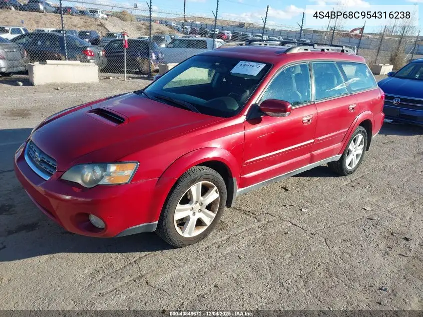 4S4BP68C954316238 2005 Subaru Outback 2.5Xt