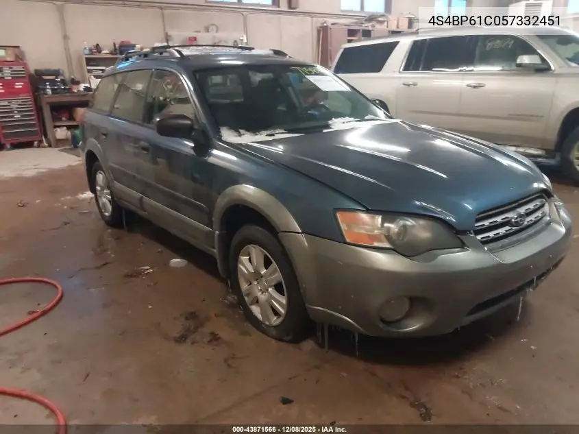 4S4BP61C057332451 2005 Subaru Outback 2.5I