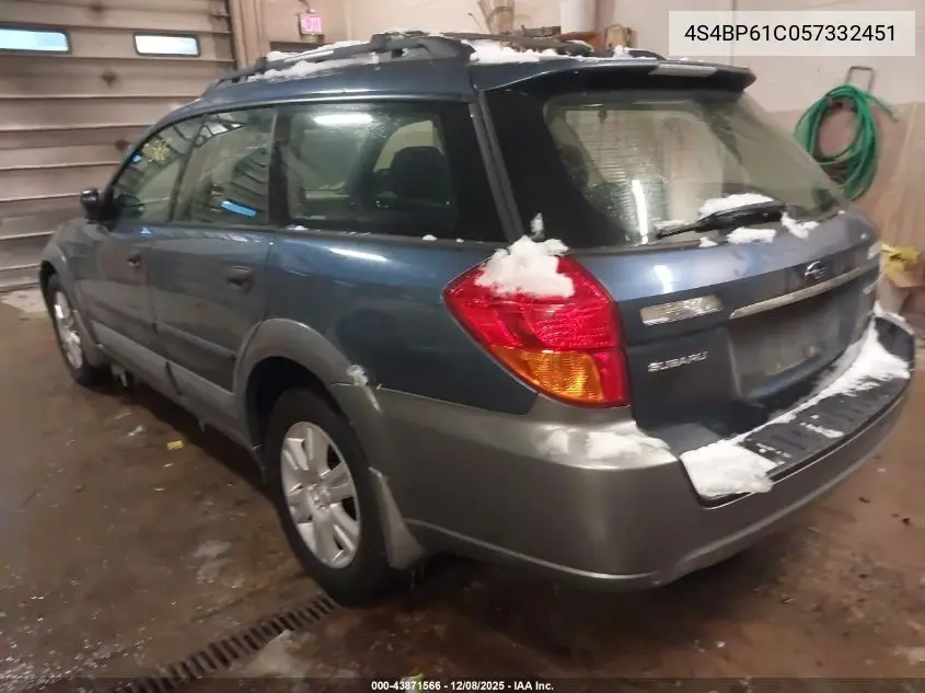 4S4BP61C057332451 2005 Subaru Outback 2.5I