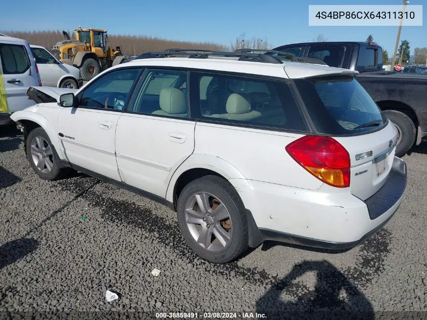 4S4BP86CX64311310 2006 Subaru Outback 3.0R L.l. Bean Edition