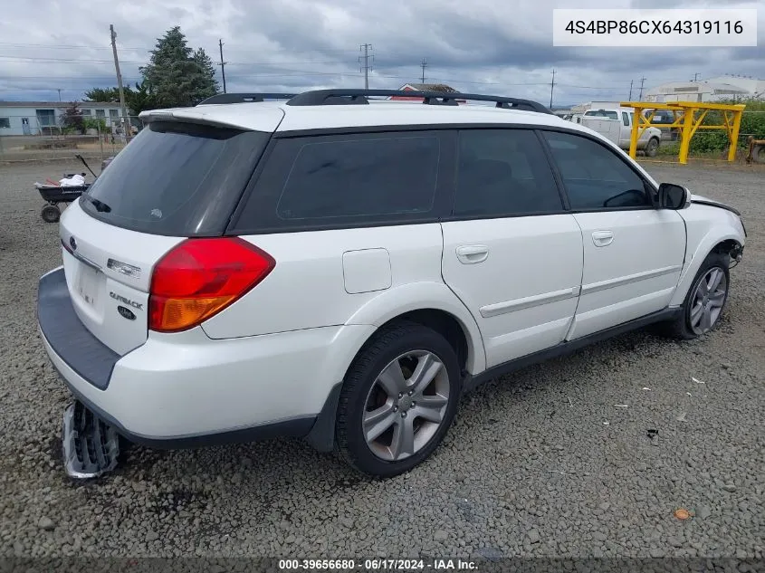 4S4BP86CX64319116 2006 Subaru Outback 3.0R L.l. Bean Edition