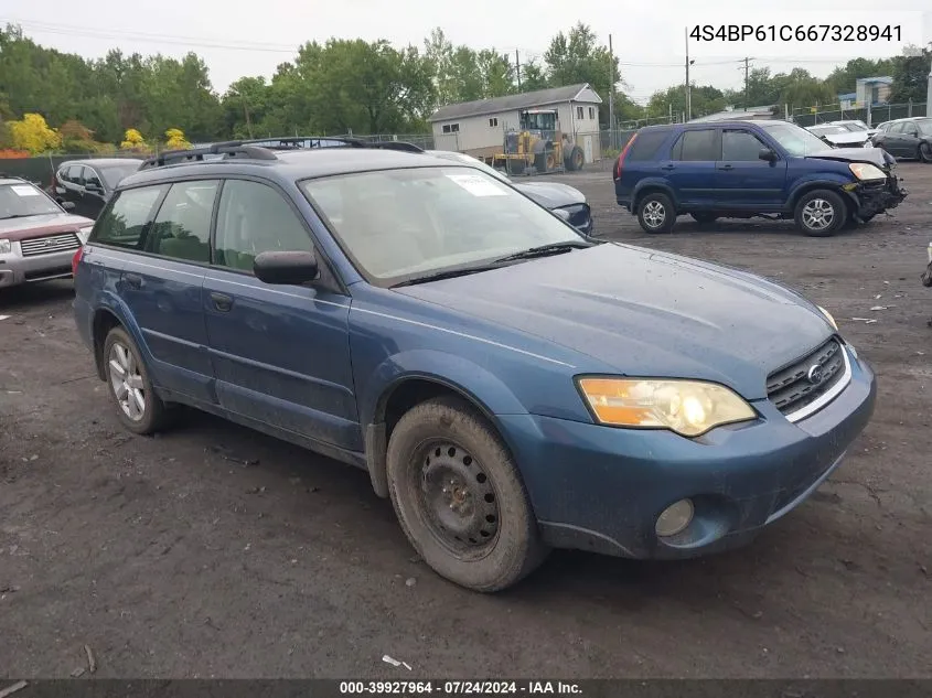 2006 Subaru Outback 2.5I VIN: 4S4BP61C667328941 Lot: 39927964