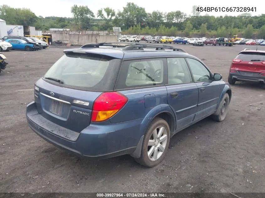 2006 Subaru Outback 2.5I VIN: 4S4BP61C667328941 Lot: 39927964