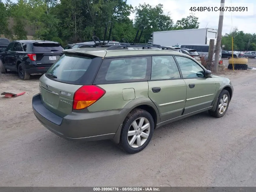 2006 Subaru Outback 2.5I VIN: 4S4BP61C467330591 Lot: 39996776